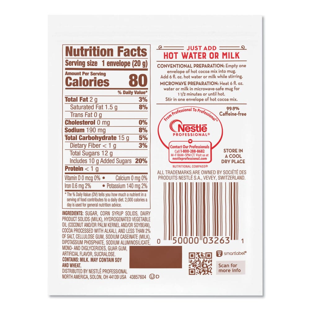 Hot Cocoa Mix, Rich Chocolate, .71oz, 50/Box - Image 5