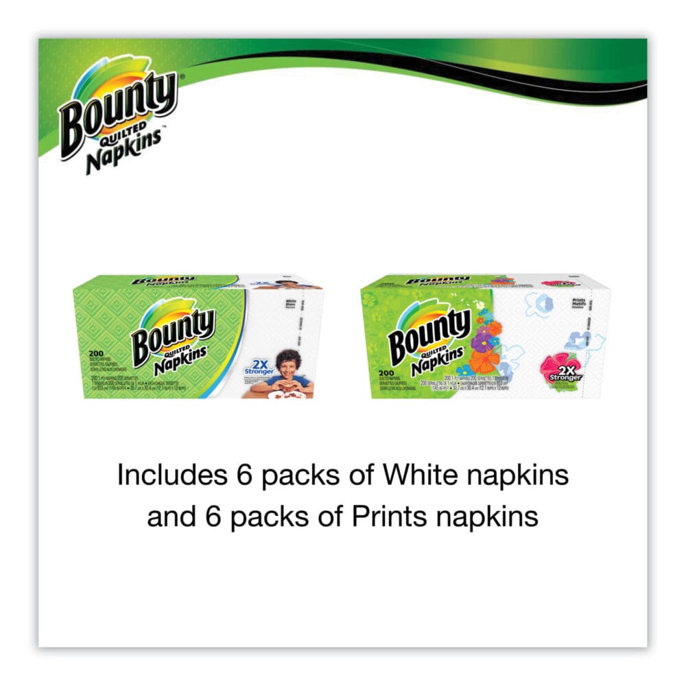 Quilted Napkins, 1-Ply, 12 1/10 x 12, Assorted - Print or White, 200/Pack - Image 7