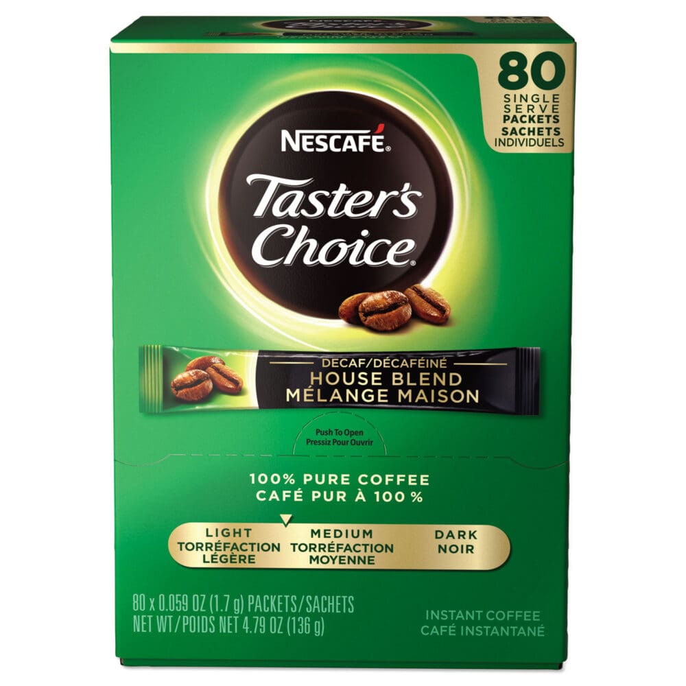 Taster's Choice Stick Pack, Decaf, 0.06oz, 80/Box - Image 2