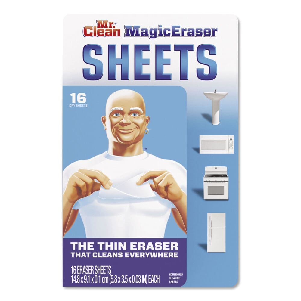 Magic Eraser Sheets, 3.5 x 5.8, 0.03" Thick, White, 16/Pack - Image 9