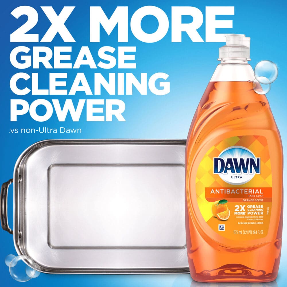 Ultra Antibacterial Dishwashing Liquid, Orange Scent, 28 oz Bottle - Image 3