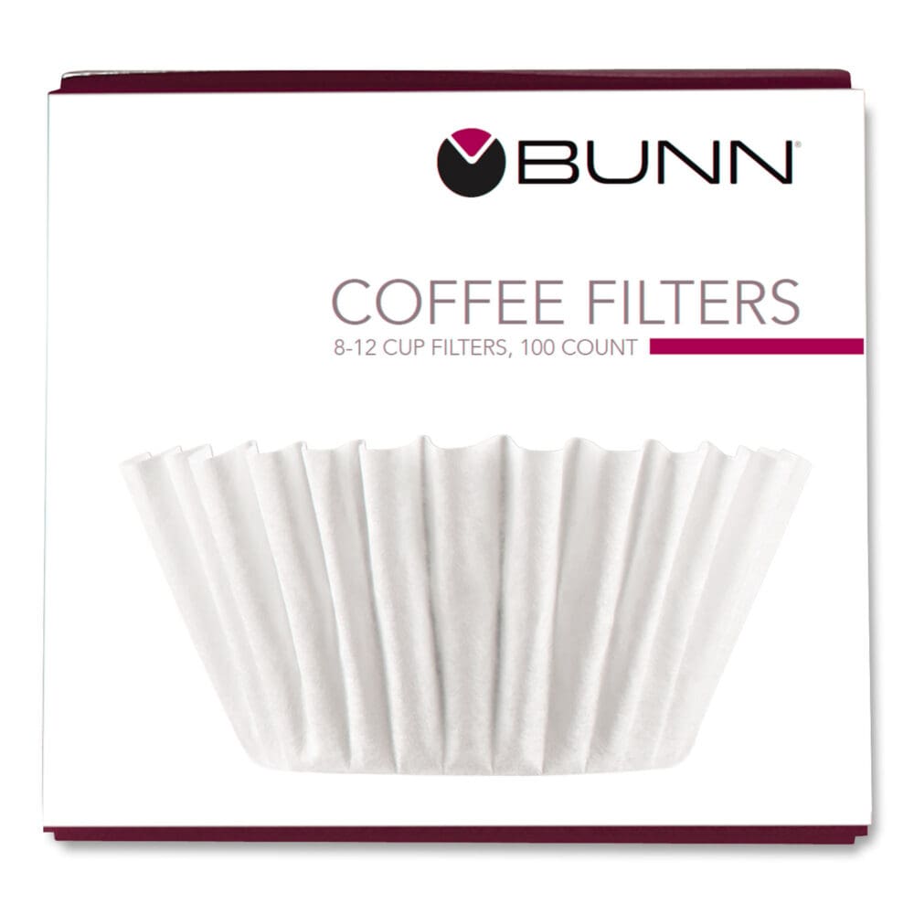 Coffee Filters, 8 to 12 Cup Size, Flat Bottom, 100/Pack, 12 Packs/Carton - Image 2