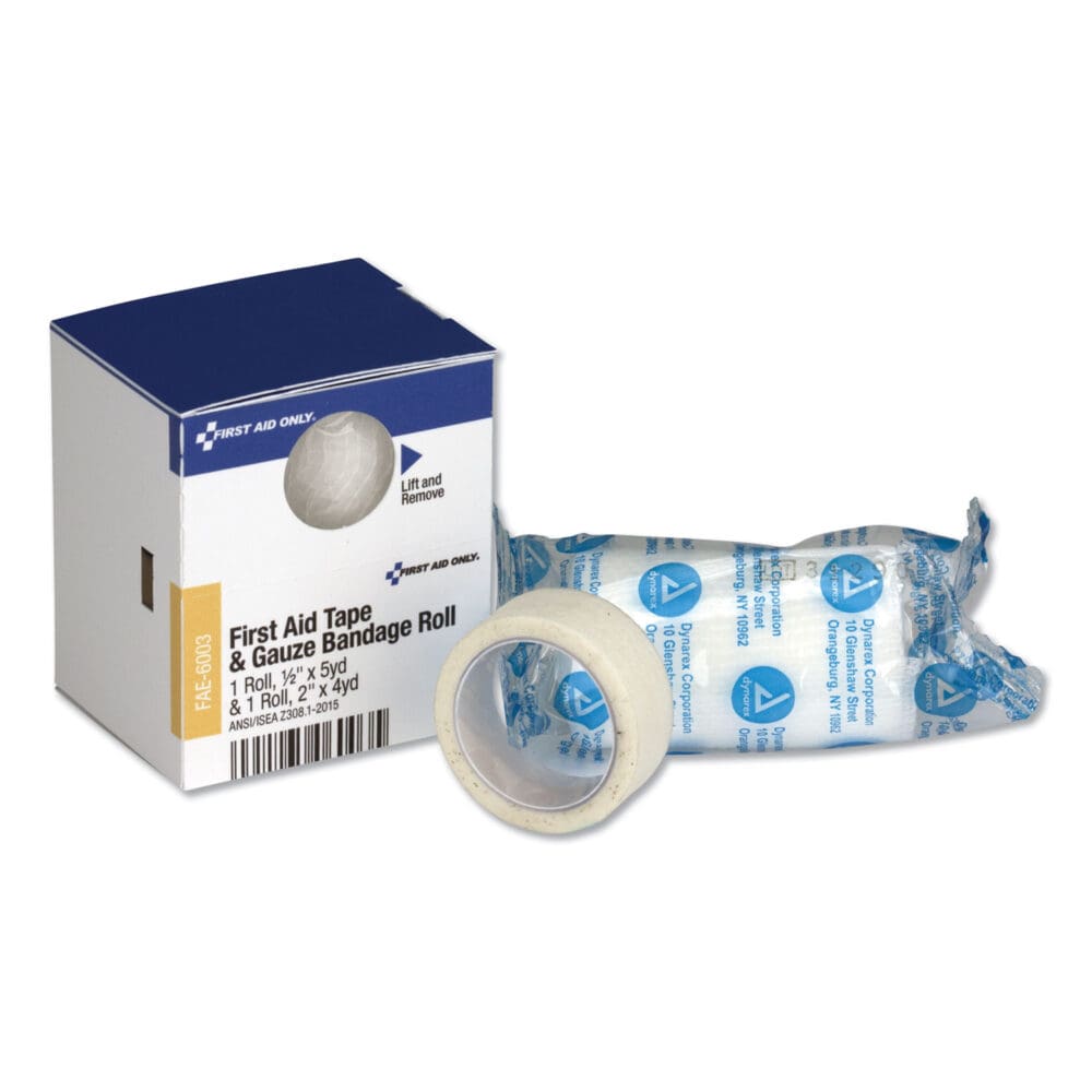 SmartCompliance First Aid Tape/Gauze Roll Combo, 0.5" x 5 yd Tape, 2" x 4 yd Gauze - Image 2