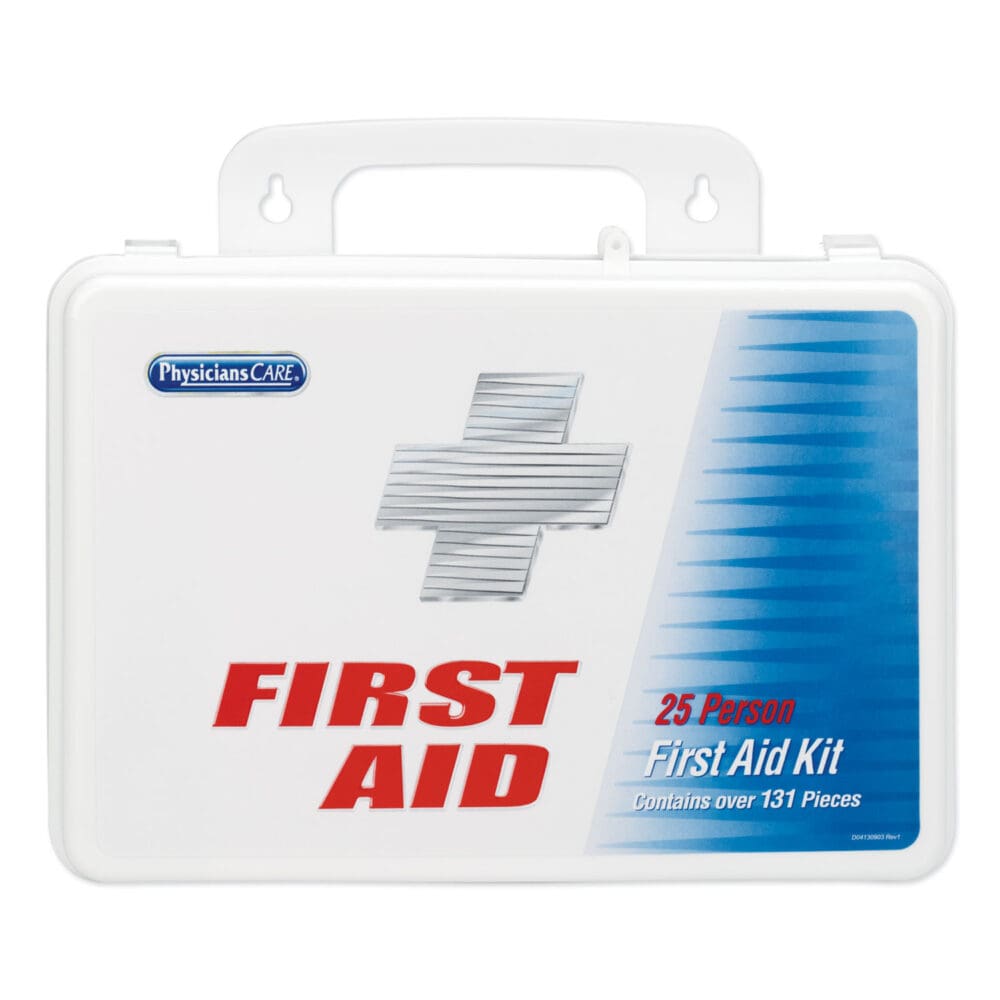 Office First Aid Kit, for Up to 25 People, 131 Pieces, Plastic Case - Image 2