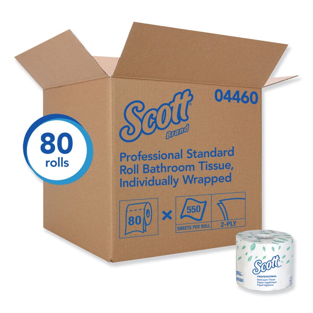 Essential Standard Roll Bathroom Tissue for Business, Septic Safe, 2-Ply, White, 550 Sheets/Roll - Image 4