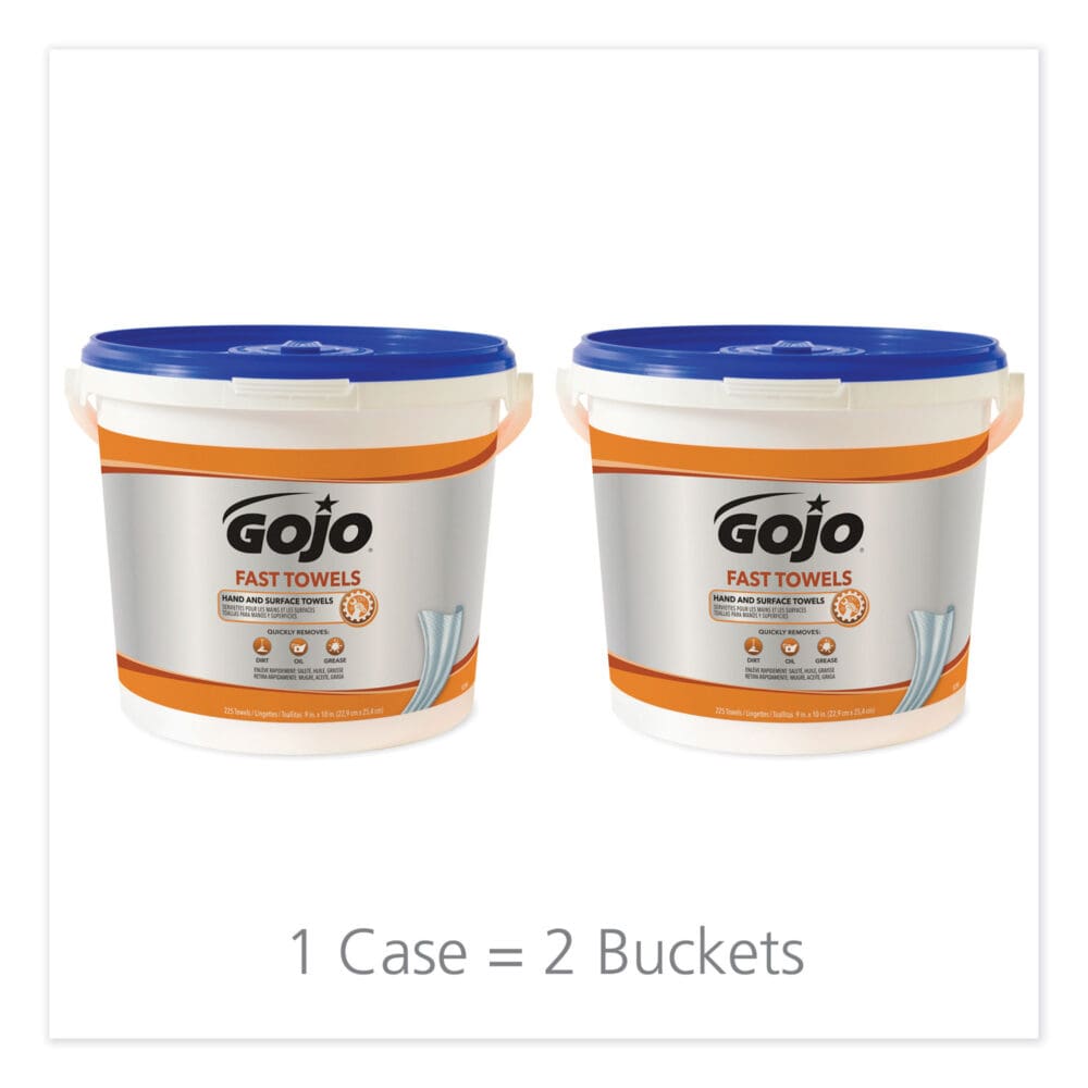 FAST TOWELS Hand Cleaning Towels, 9 x 10, Fresh Citrus, Blue, 225/Bucket, 2 Buckets/Carton - Image 5