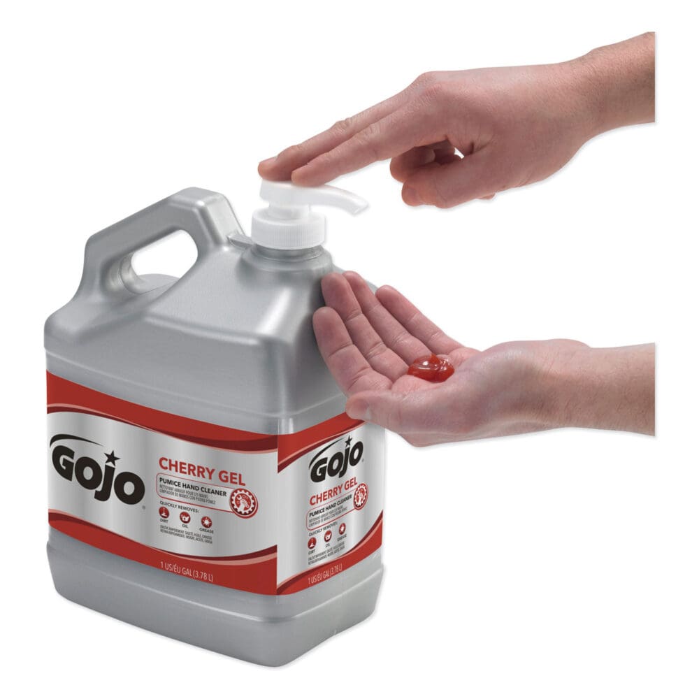 Cherry Gel Pumice Hand Cleaner, Cherry Scent, 1 gal Bottle, 2/Carton - Image 3