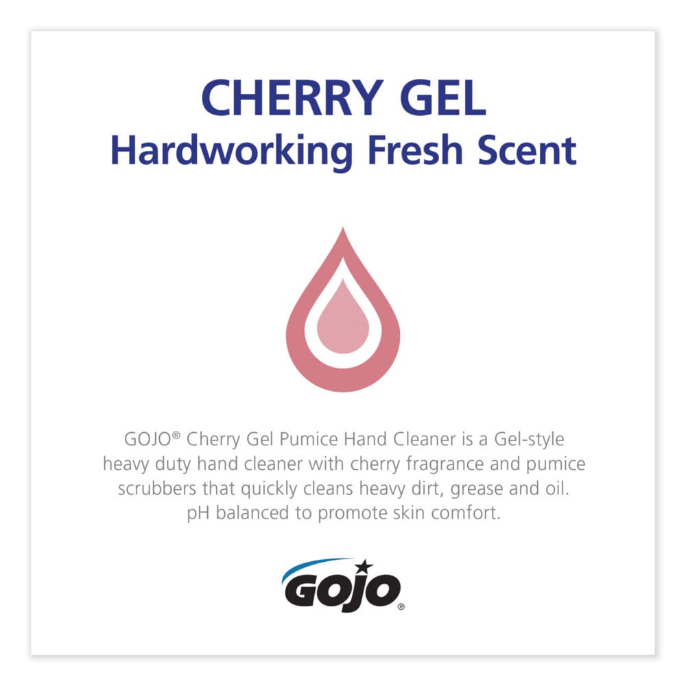 Cherry Gel Pumice Hand Cleaner, Cherry Scent, 1 gal Bottle, 2/Carton - Image 2