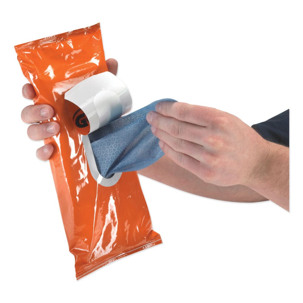 FAST TOWELS Hand Cleaning Towels, 2-Ply, 7.75 x 11, Fresh Citrus, Blue, 60/Pack, 6 Packs/Carton - Image 3
