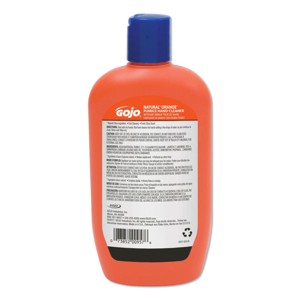 NATURAL ORANGE Pumice Hand Cleaner, Citrus, 14 oz Bottle, 12/Carton - Image 5