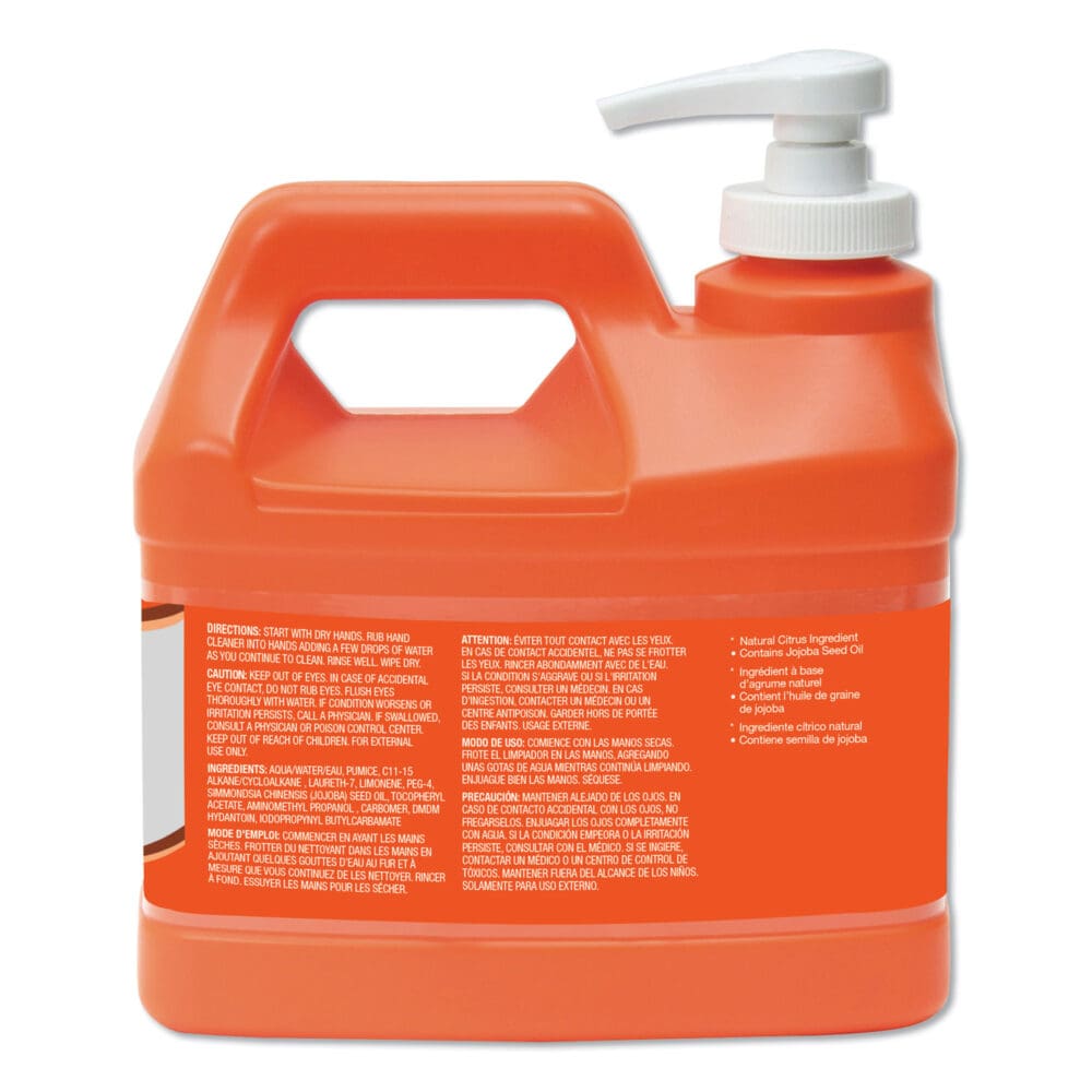 NATURAL ORANGE Pumice Hand Cleaner, Citrus, 0.5 gal Pump Bottle, 4/Carton - Image 2
