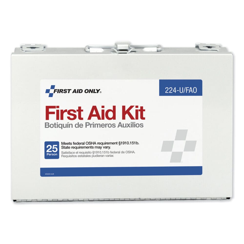 First Aid Kit for 25 People, 104 Pieces, OSHA Compliant, Metal Case - Image 2