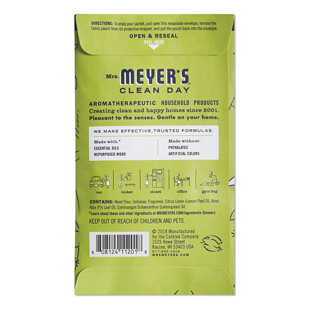Clean Day Scent Sachets, Lemon Verbena, 0.05 lbs Sachet, 18/Carton - Image 4