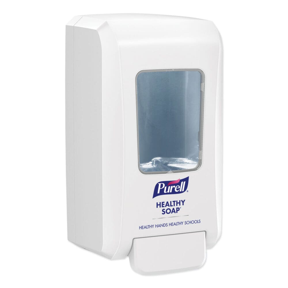 FMX-20 Soap Push-Style Dispenser, 2,000 mL, 4.68 x 6.5 x 11.66, For K-12 Schools, White, 6/Carton - Image 2