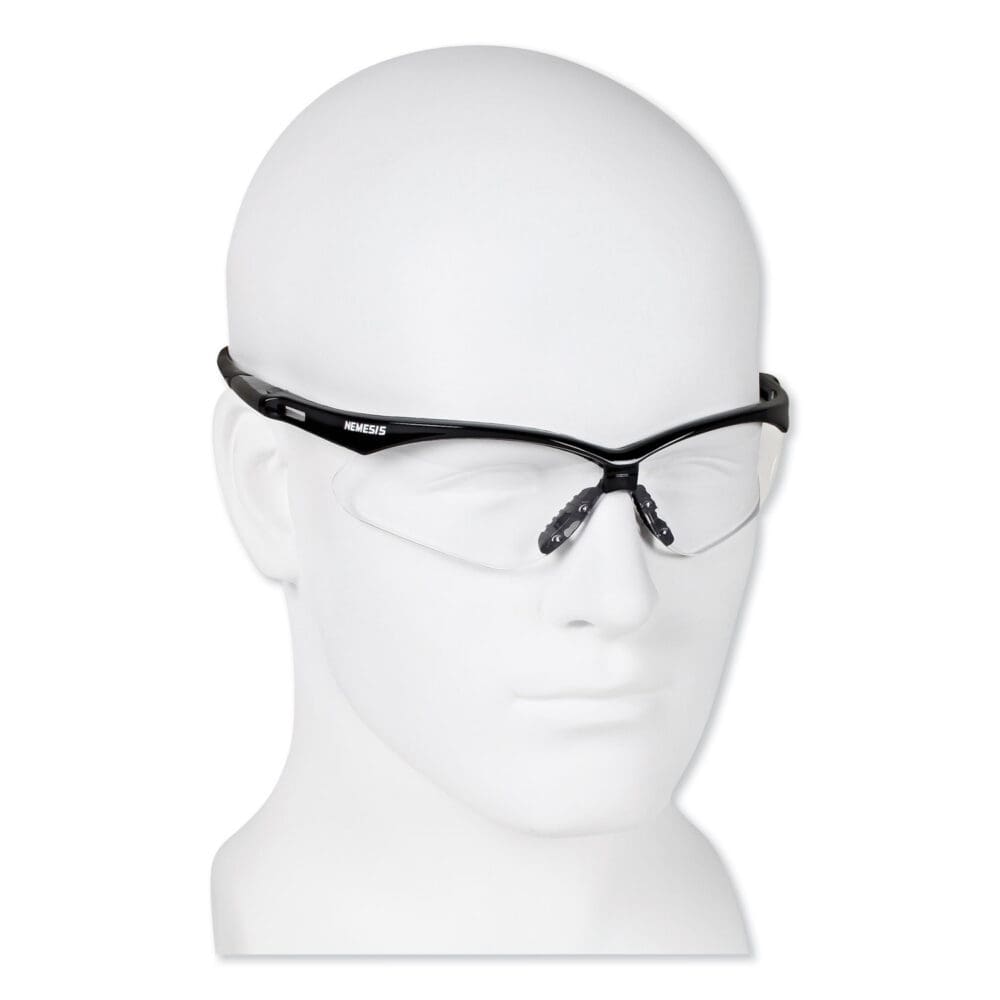 Nemesis Safety Glasses, Black Frame, Clear Lens - Image 3
