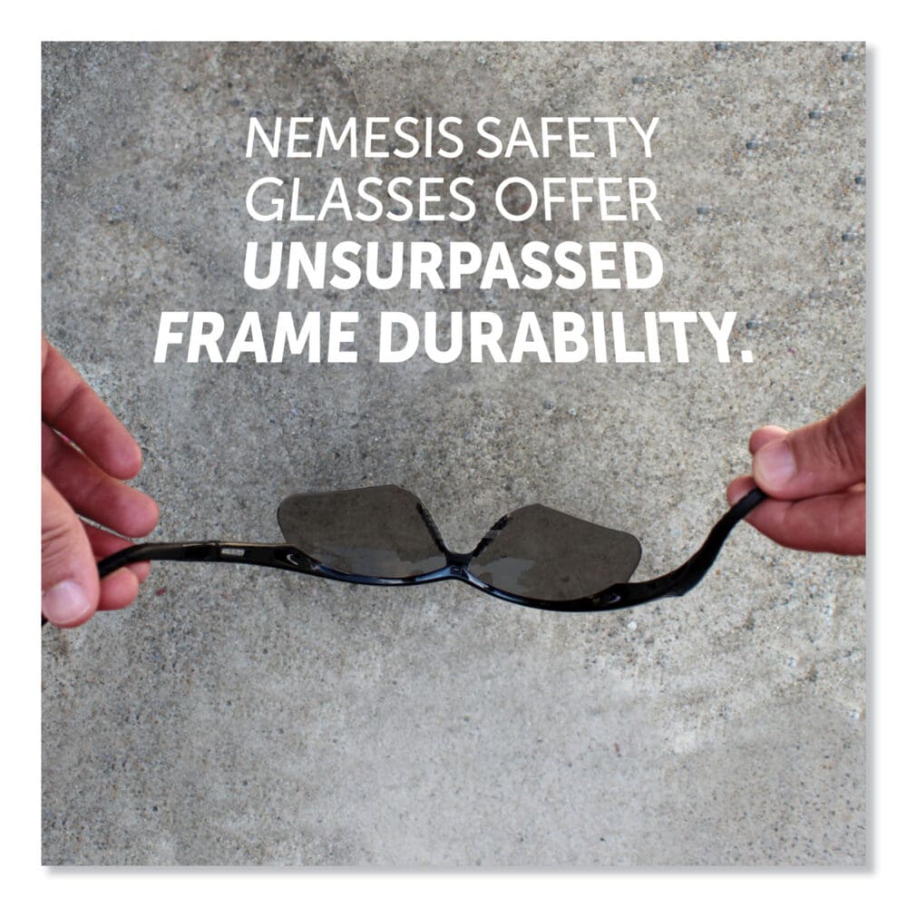 V30 Nemesis Safety Glasses, Black Frame, Smoke Lens - Image 4