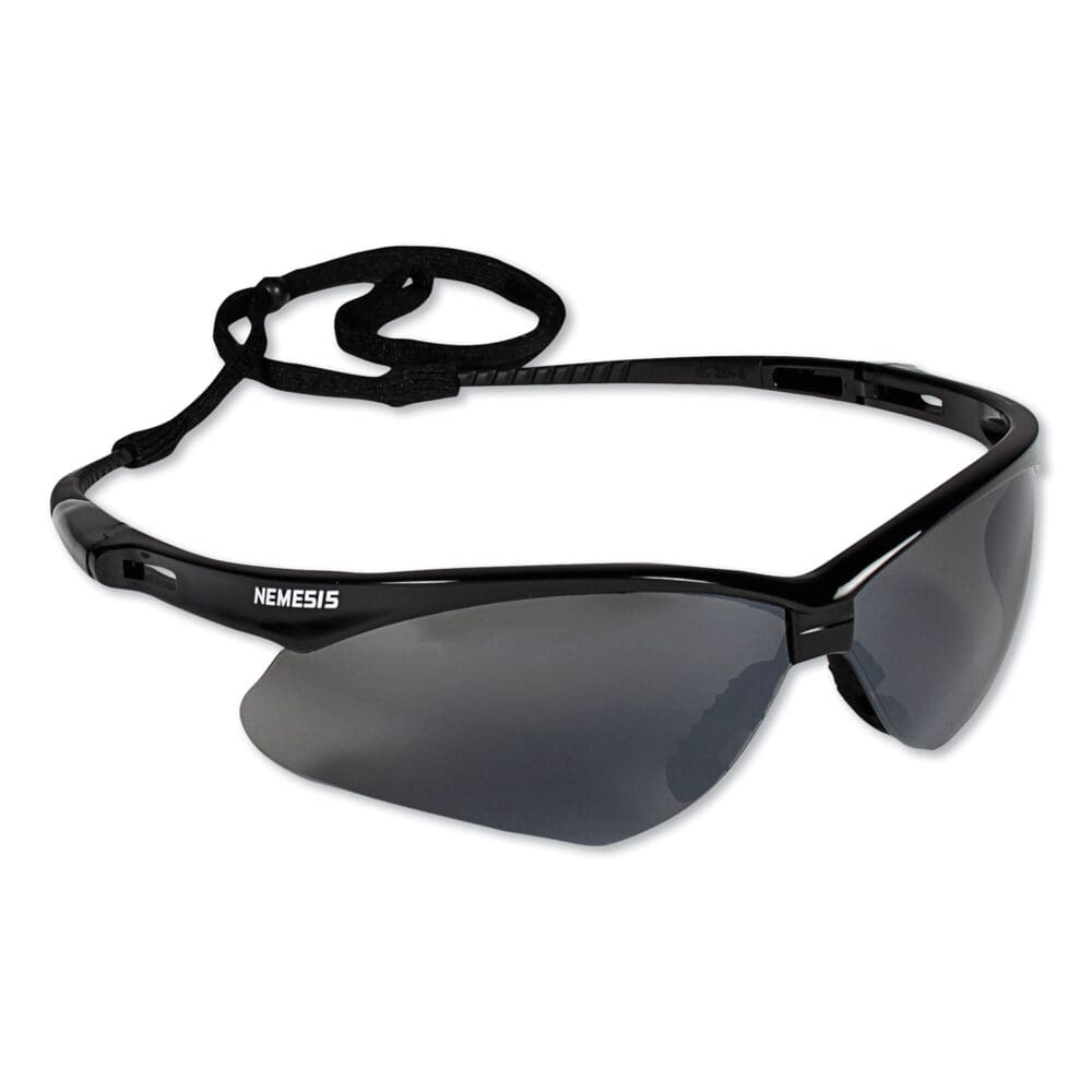V30 Nemesis Safety Glasses, Black Frame, Smoke Lens - Image 2