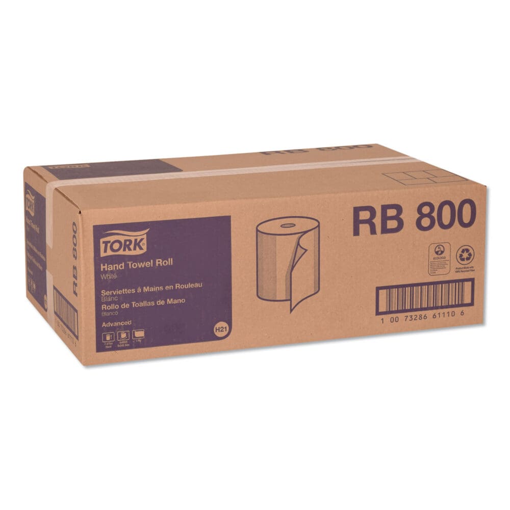 Advanced Hardwound Roll Towel, 1-Ply, 7.88" x 800 ft, White, 6 Rolls/Carton - Image 8