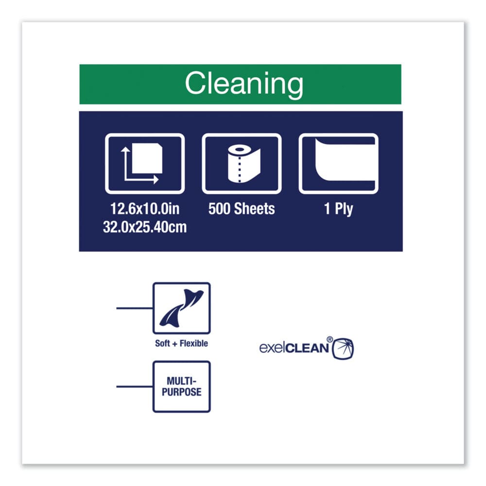 Cleaning Cloth, 12.6 x 10, White, 500 Wipes/Carton - Image 3