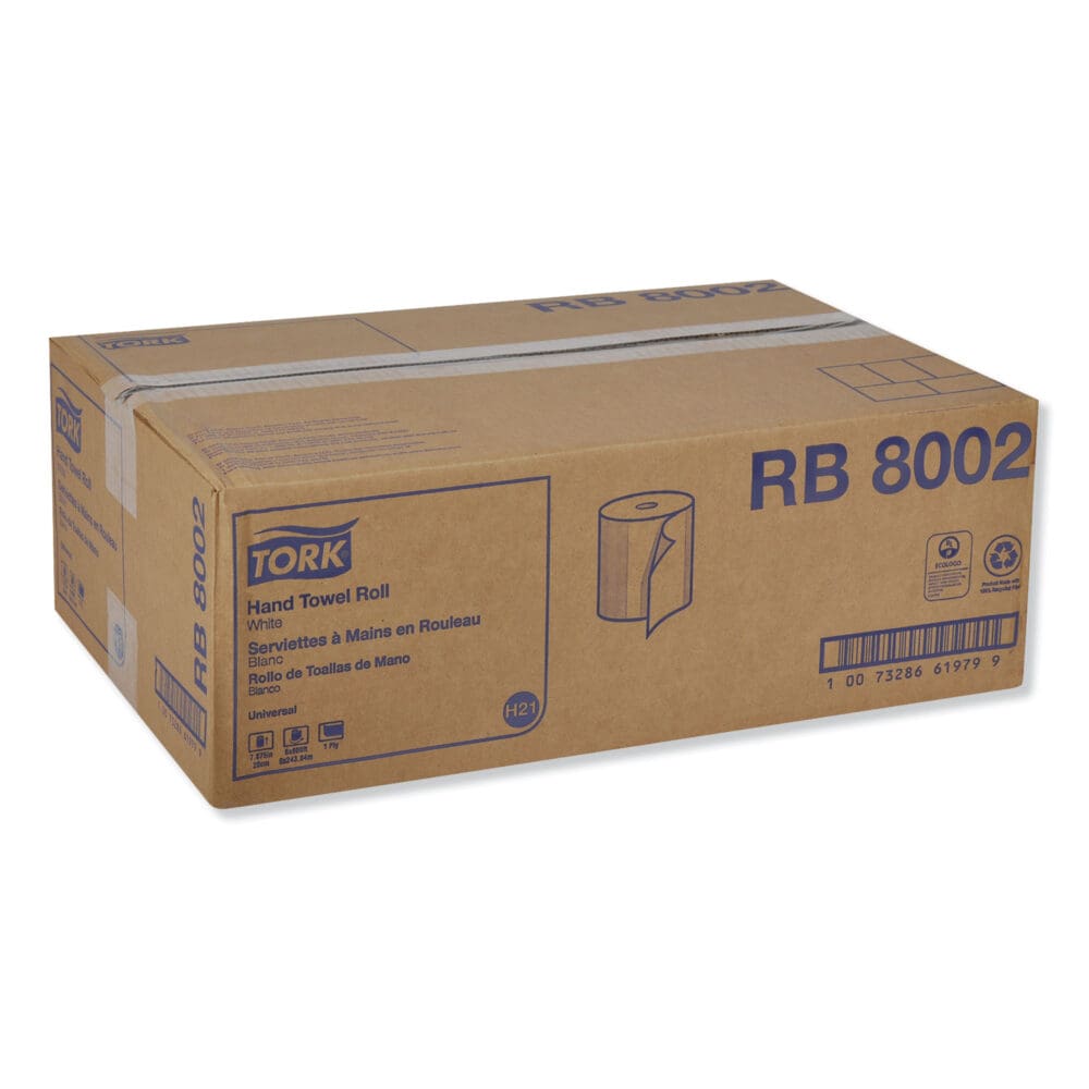Universal Hand Towel Roll, 1-Ply, 7.88" x 800 ft, White, 6 Rolls/Carton - Image 8