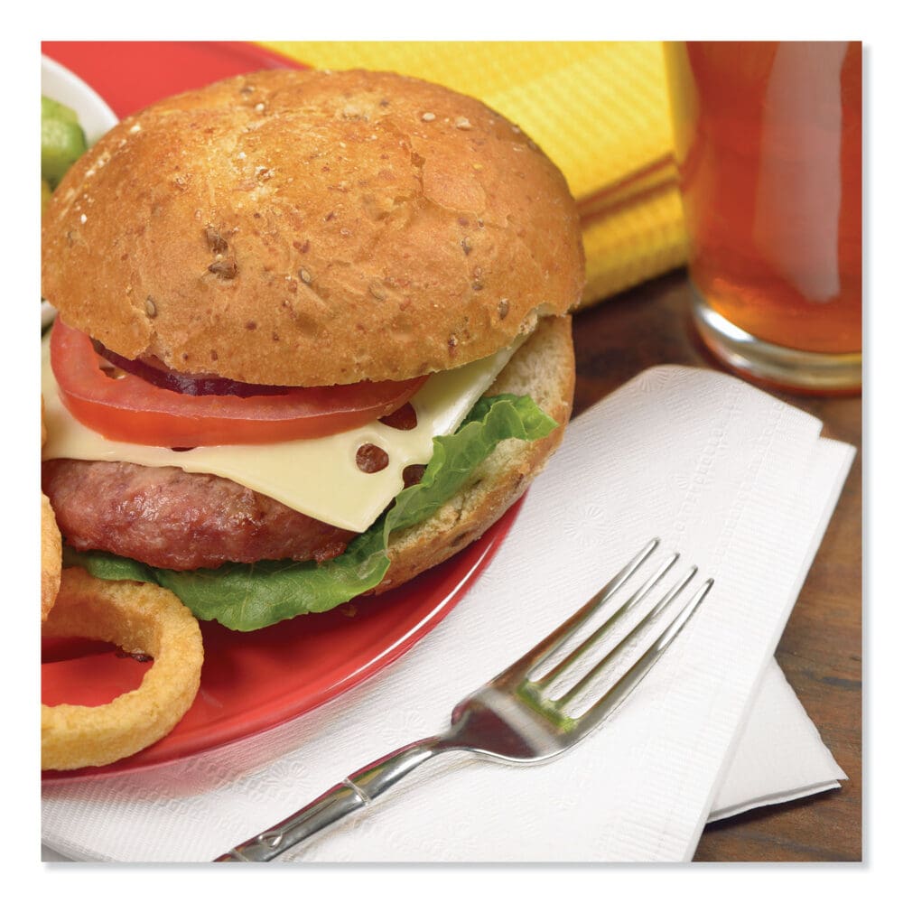 Universal Dinner Napkins, 1-Ply, 17" x 17", 1/4 Fold, White, 4008/Carton - Image 6