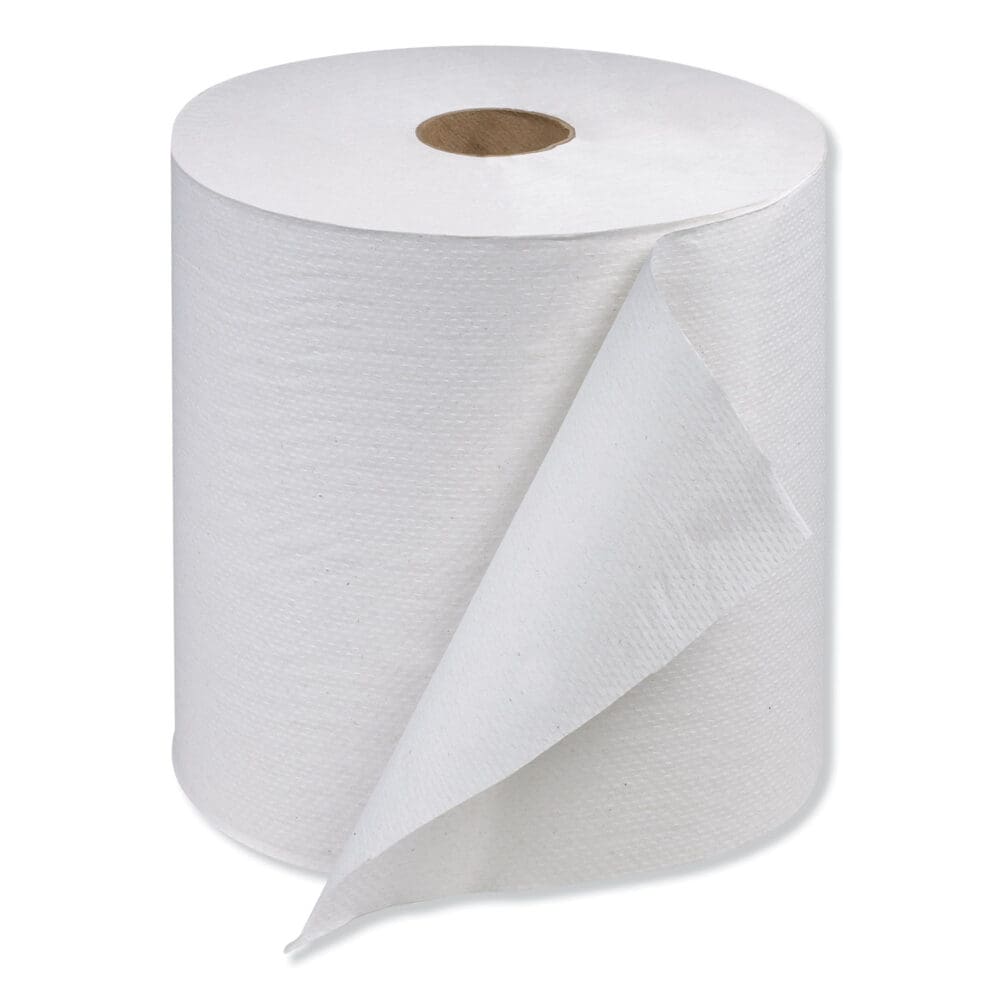 Hardwound Roll Towel, 1-Ply, 7.88" x 1,000 ft, White, 6 Rolls/Carton - Image 6