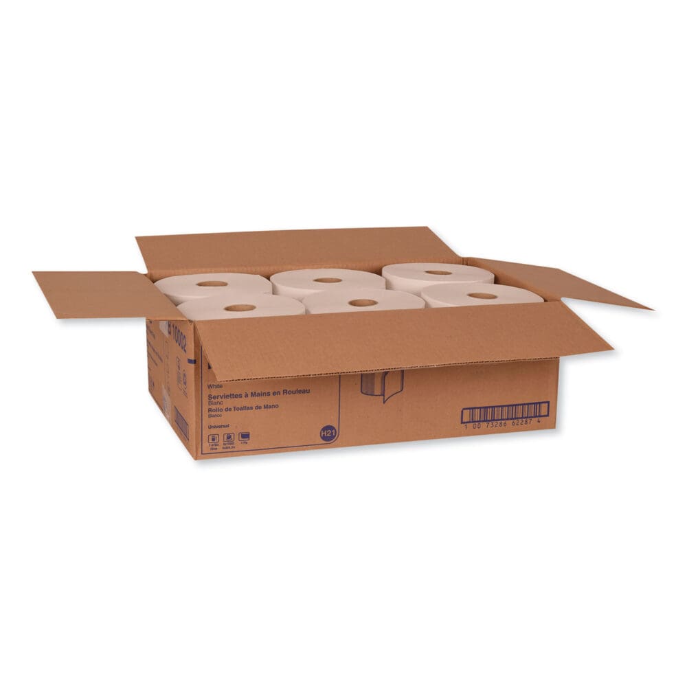 Hardwound Roll Towel, 1-Ply, 7.88" x 1,000 ft, White, 6 Rolls/Carton - Image 4