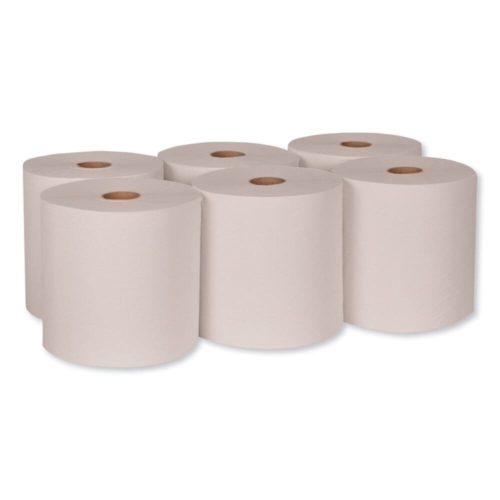 Hardwound Roll Towel, 1-Ply, 7.88" x 1,000 ft, White, 6 Rolls/Carton - Image 2