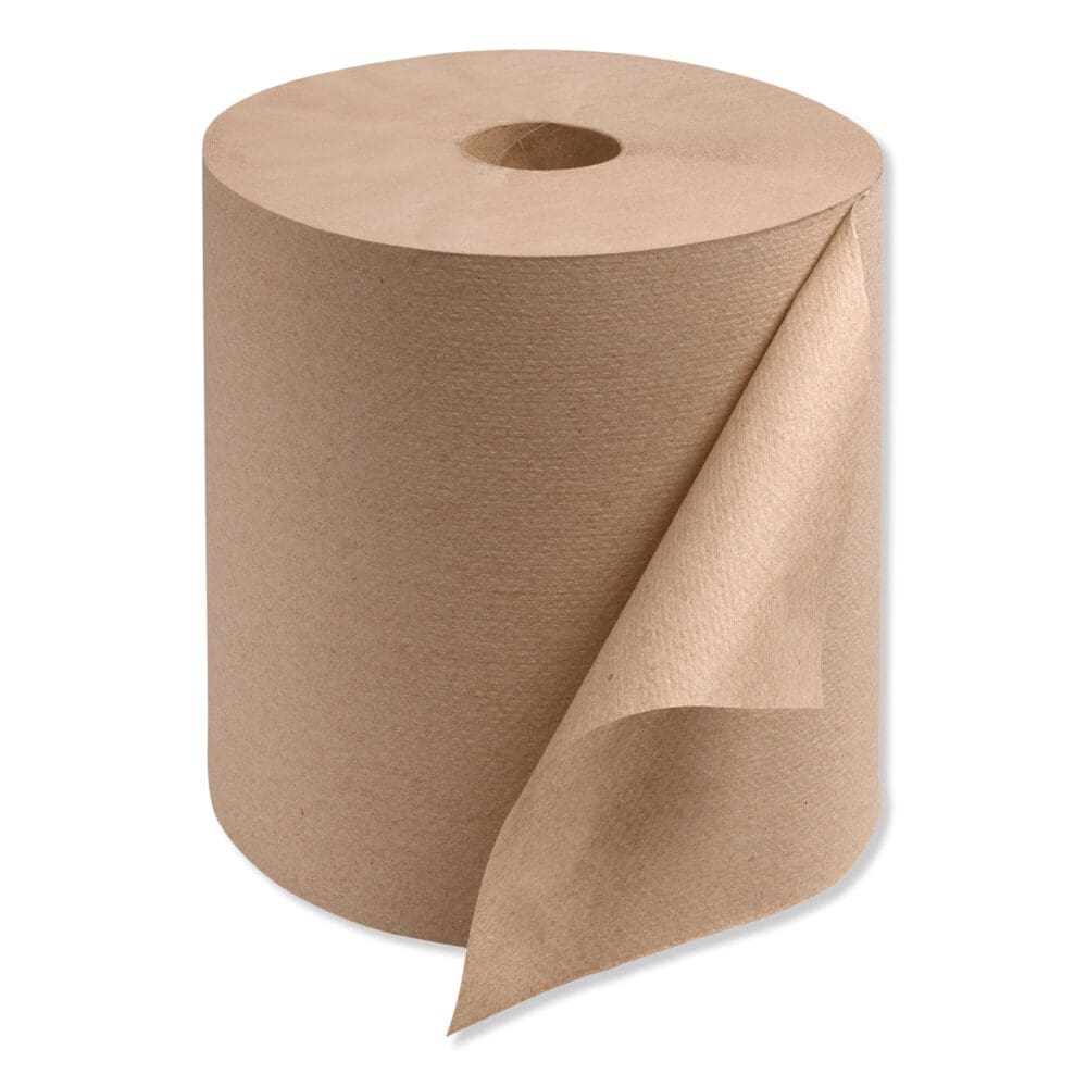 Universal Hand Towel Roll, 1-Ply, 7.88" x 800 ft, Natural, 6 Rolls/Carton - Image 5