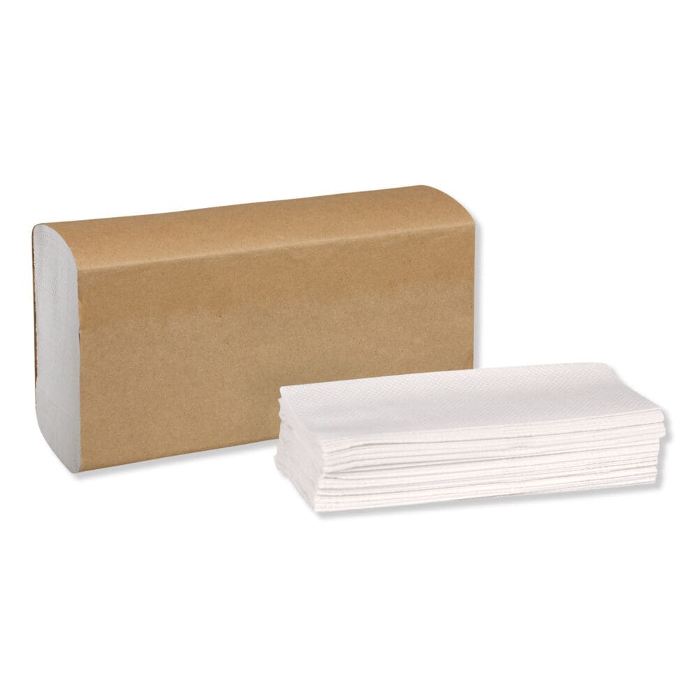 Universal Multifold Hand Towel, 1-Ply, 9.13 x 9.5, White, 250/Pack,16 Packs/Carton - Image 5