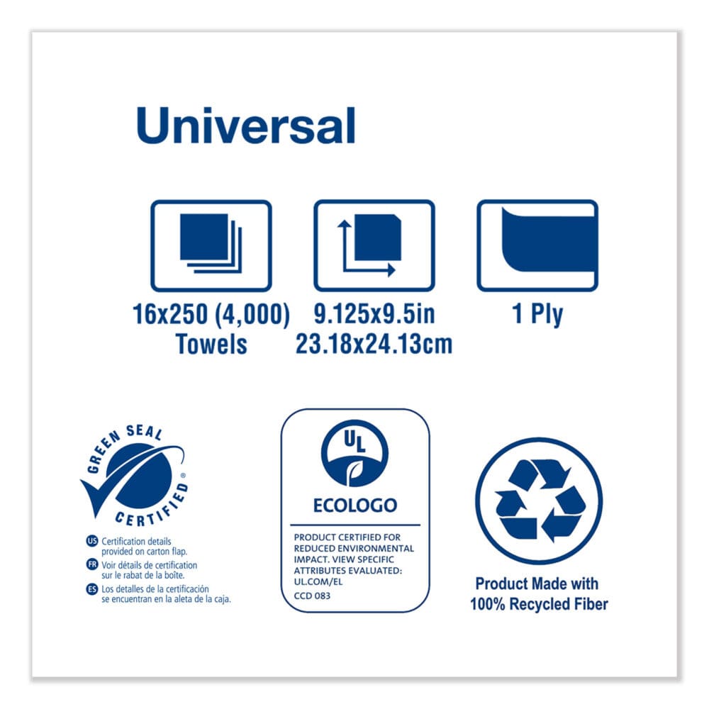 Multifold Hand Towel, 1-Ply, 9.13 x 9.5, Natural, 250/Pack, 16 Packs/Carton - Image 4