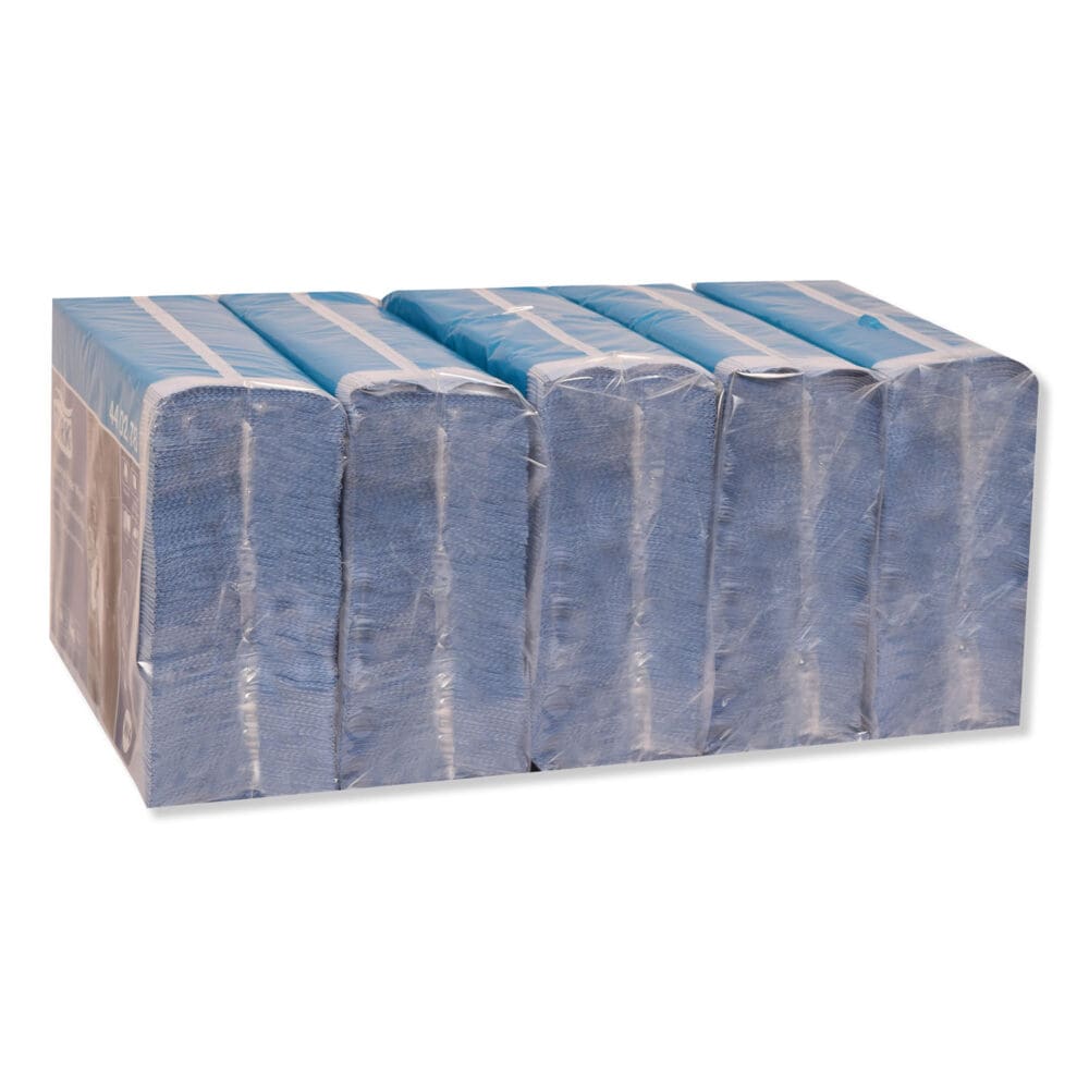 Industrial Paper Wiper, 4-Ply, 12.8 x 16.4, Unscented, Blue, 90/Pack, 5 Packs/Carton - Image 6