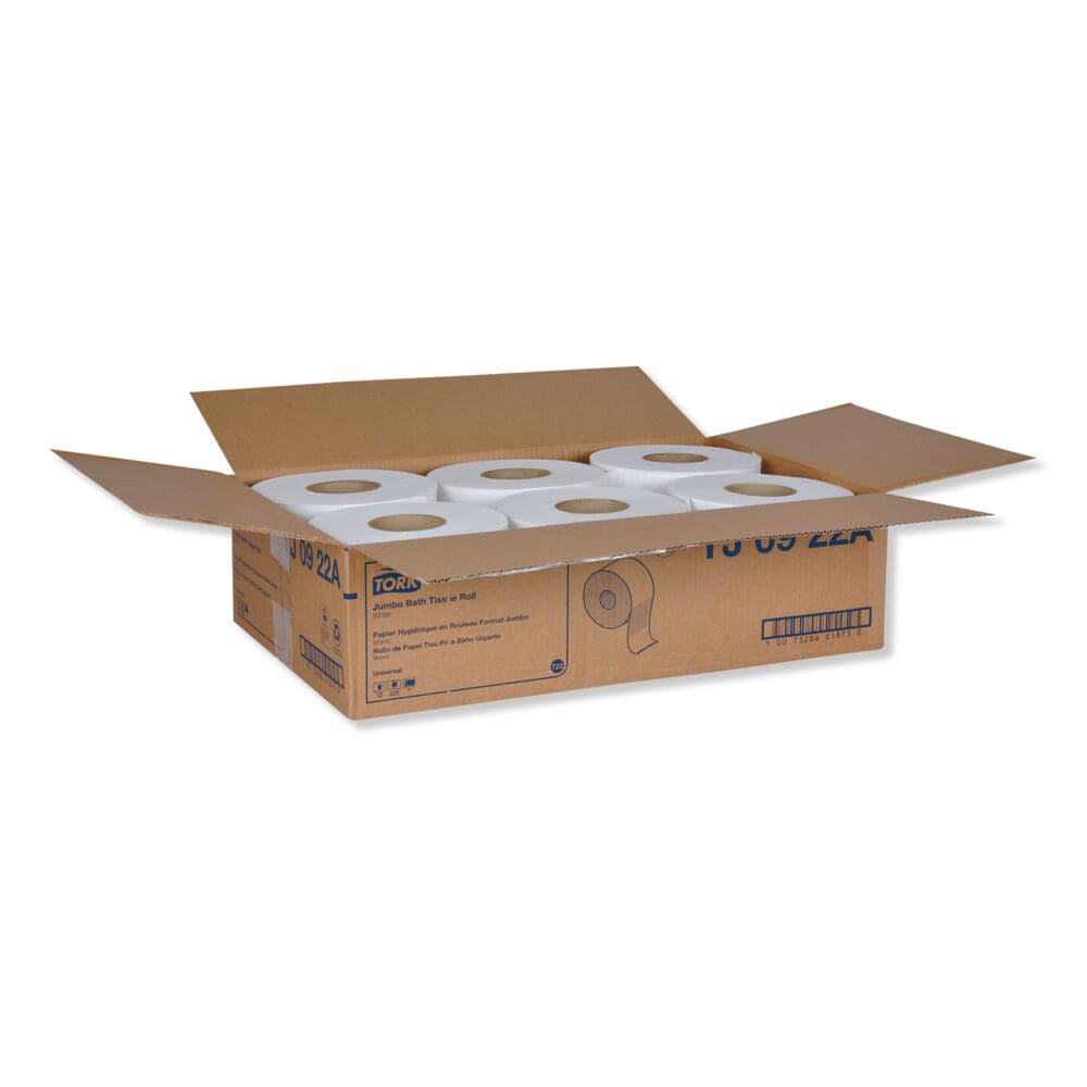 Universal Jumbo Bath Tissue, Septic Safe, 2-Ply, White, 3.48" x 1,000 ft, 12/Carton - Image 2
