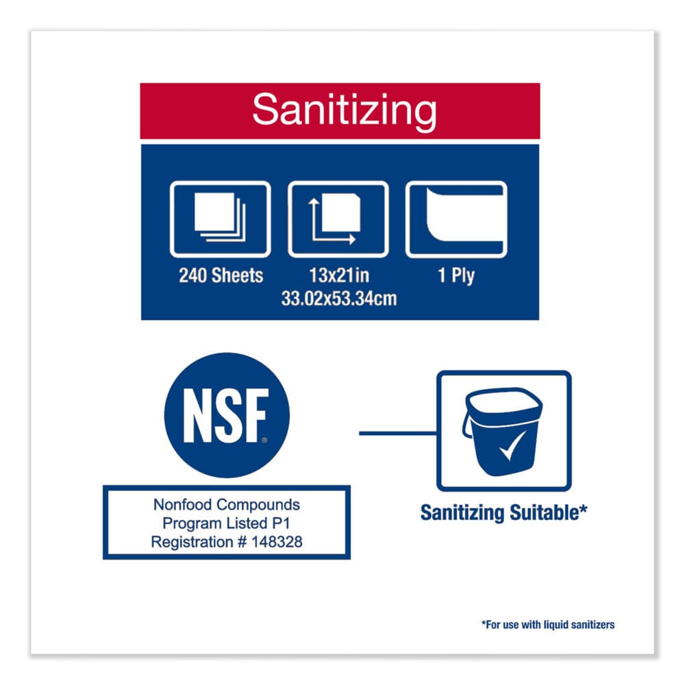 Foodservice Cloth, 13 x 21, Blue, 240/Carton - Image 4