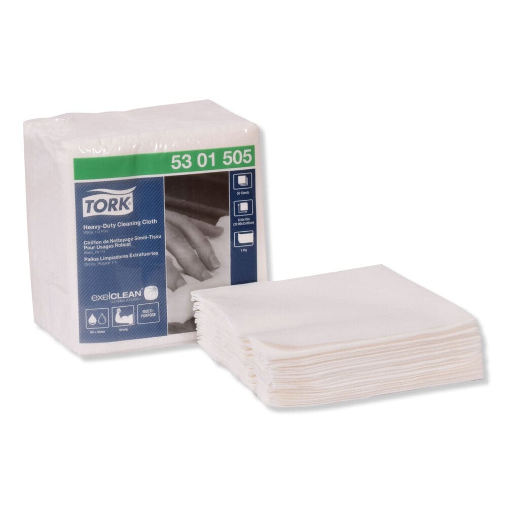 Heavy-Duty Cleaning Cloth, 12.6 x 13, White, 50/Pack, 6 Packs/Carton - Image 4