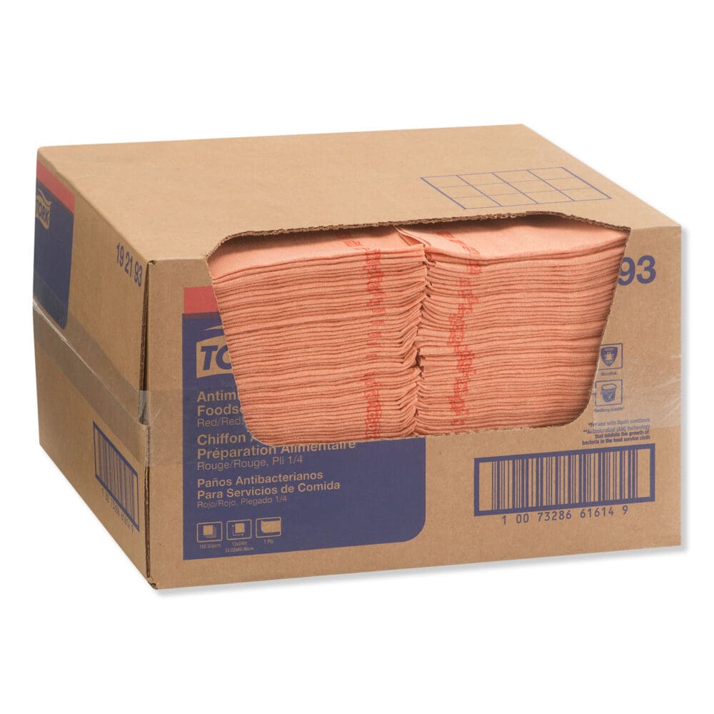 Foodservice Cloth, 13 x 24, Red, 150/Carton - Image 3