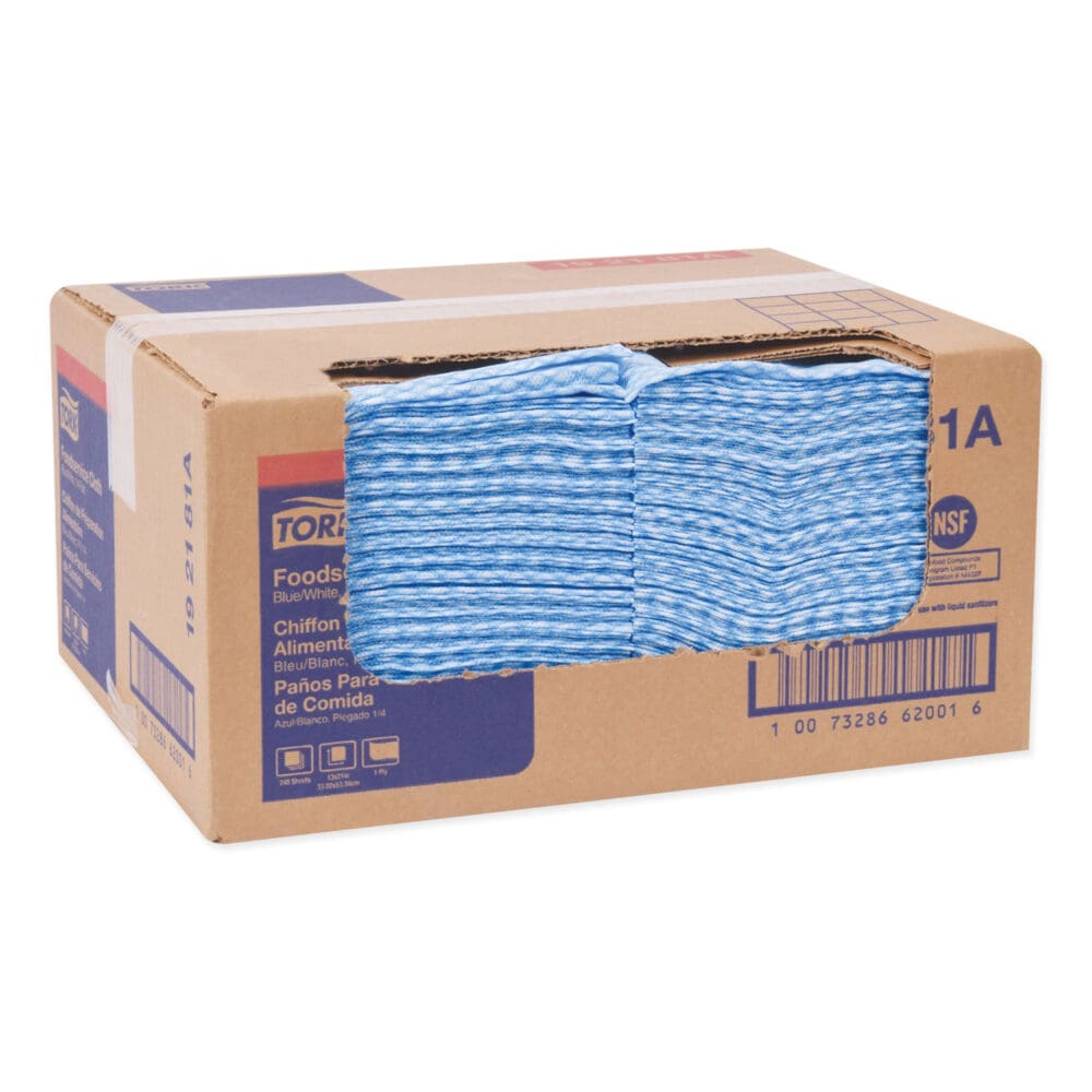 Foodservice Cloth, 13 x 21, Blue, 240/Carton - Image 3