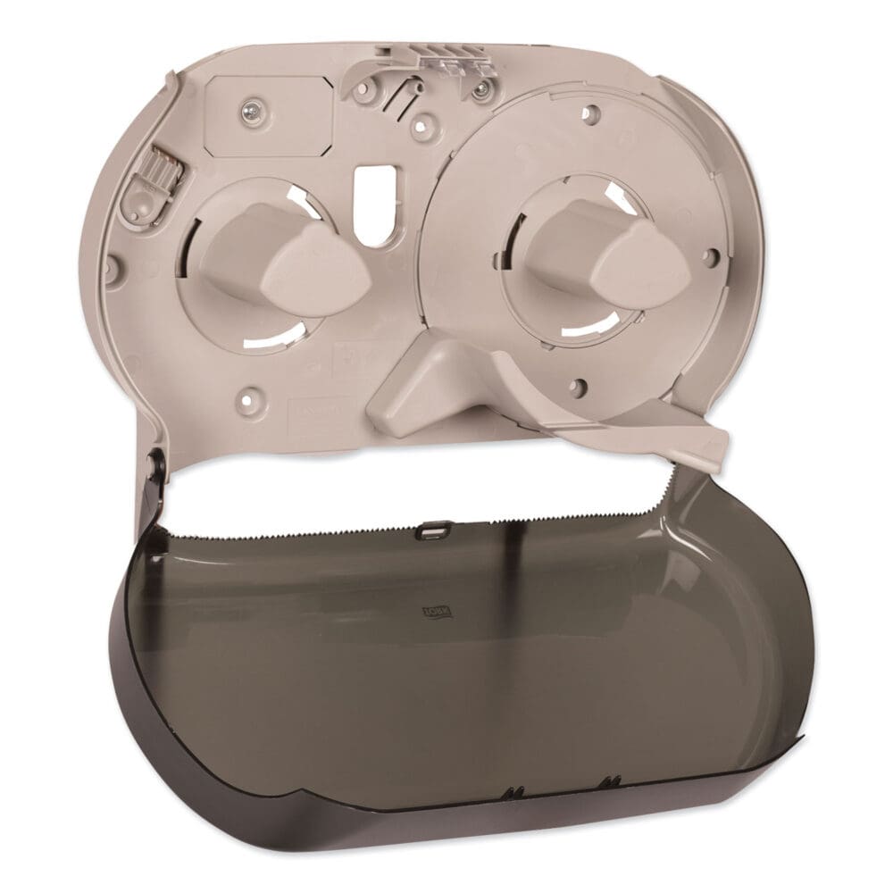Twin Jumbo Roll Bath Tissue Dispenser, 19.29 x 5.51 x 11.83, Smoke/Gray - Image 5