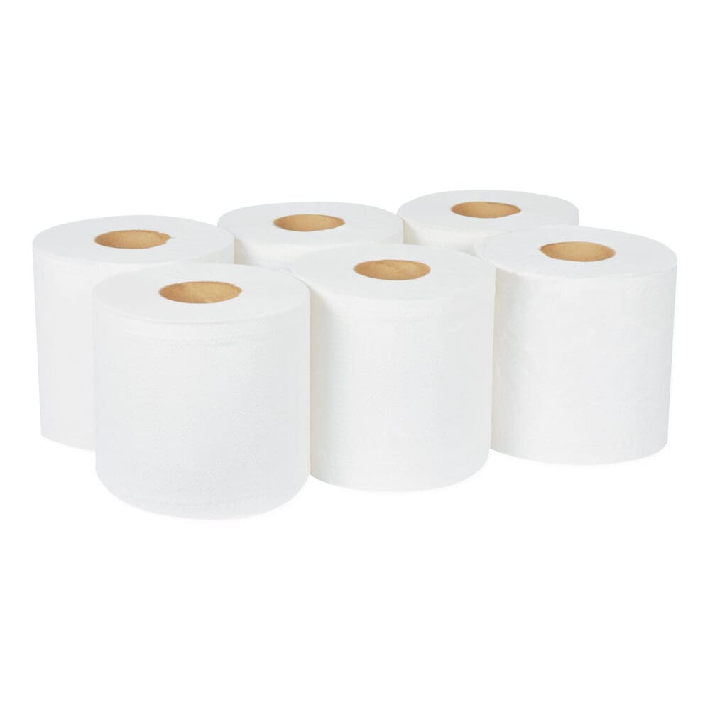 Centerfeed Hand Towel, 2-Ply, 7.6 x 11.75, White, 530/Roll, 6 Roll/Carton - Image 7