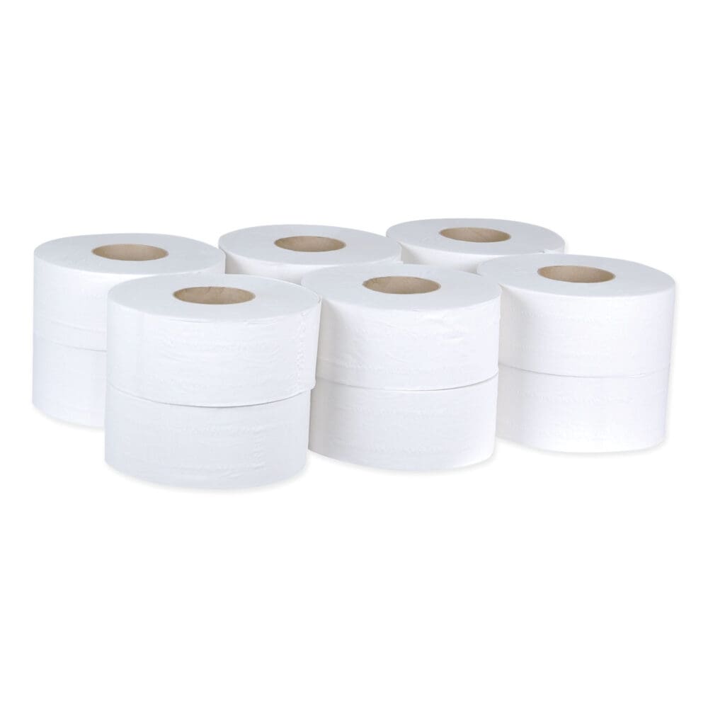 Universal Jumbo Bath Tissue, Septic Safe, 2-Ply, White, 3.48" x 1,000 ft, 12/Carton - Image 6