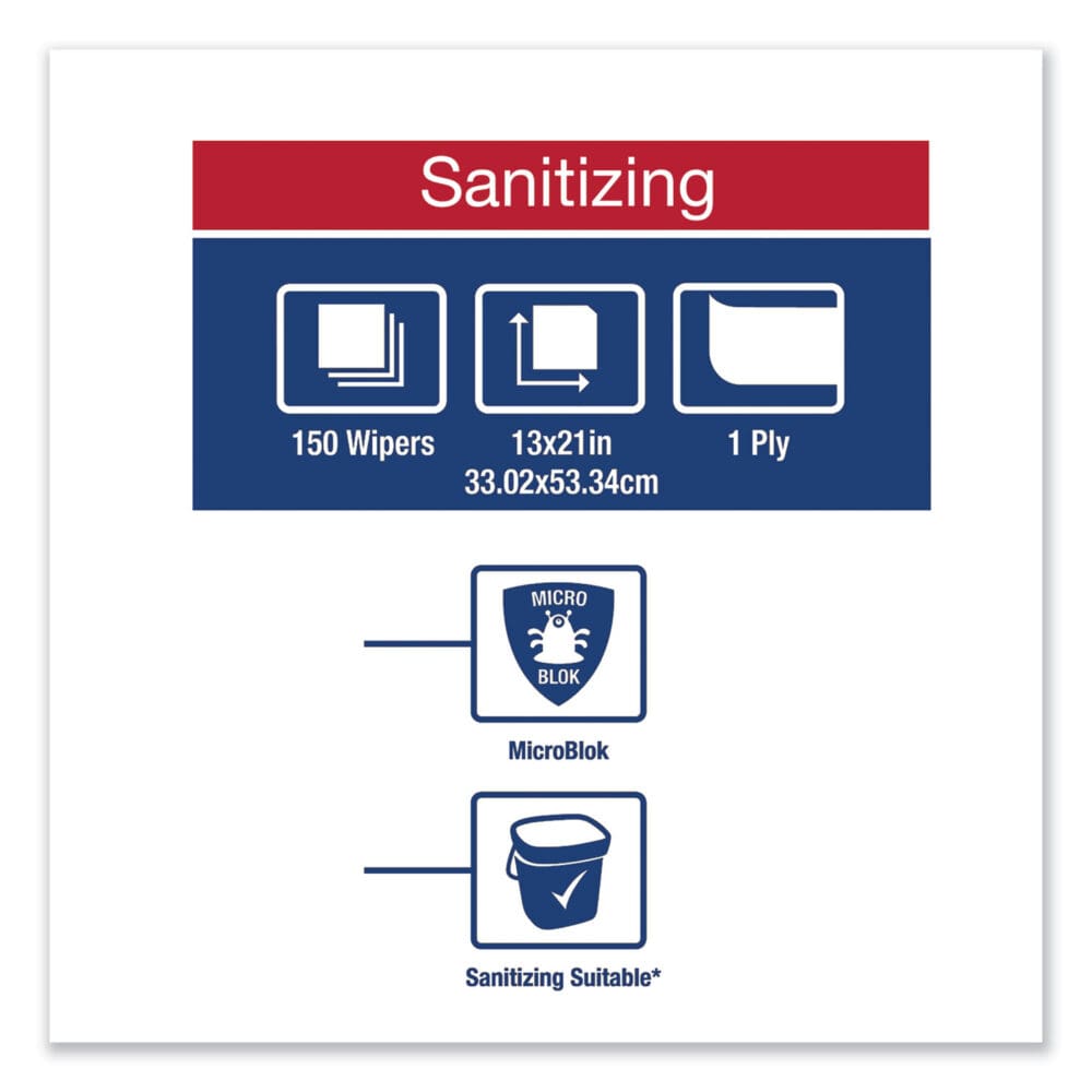 Foodservice Cloth, 13 x 21, Blue, 150/Carton - Image 3