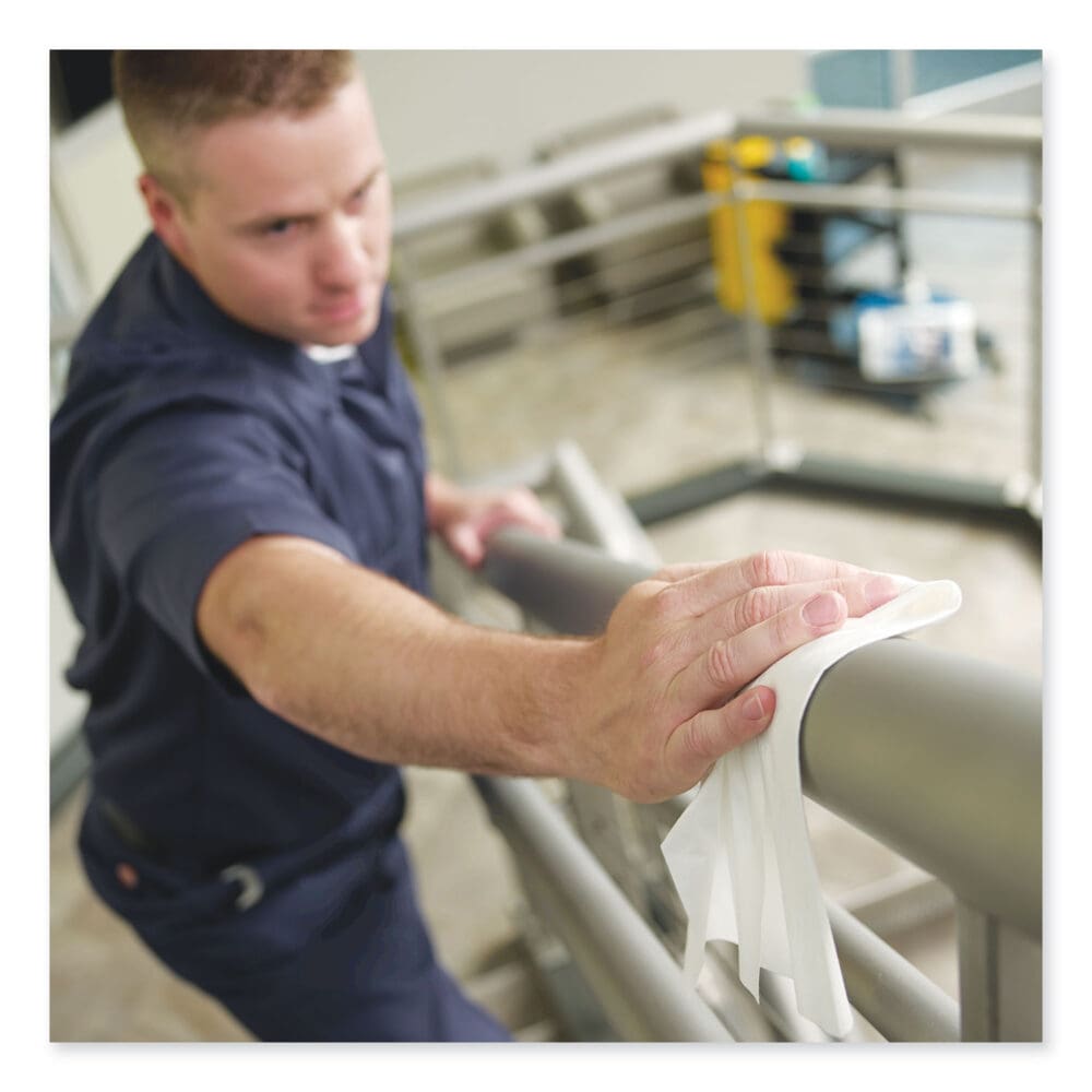 Heavy-Duty Cleaning Cloth, 12.6 x 13, White, 50/Pack, 6 Packs/Carton - Image 5