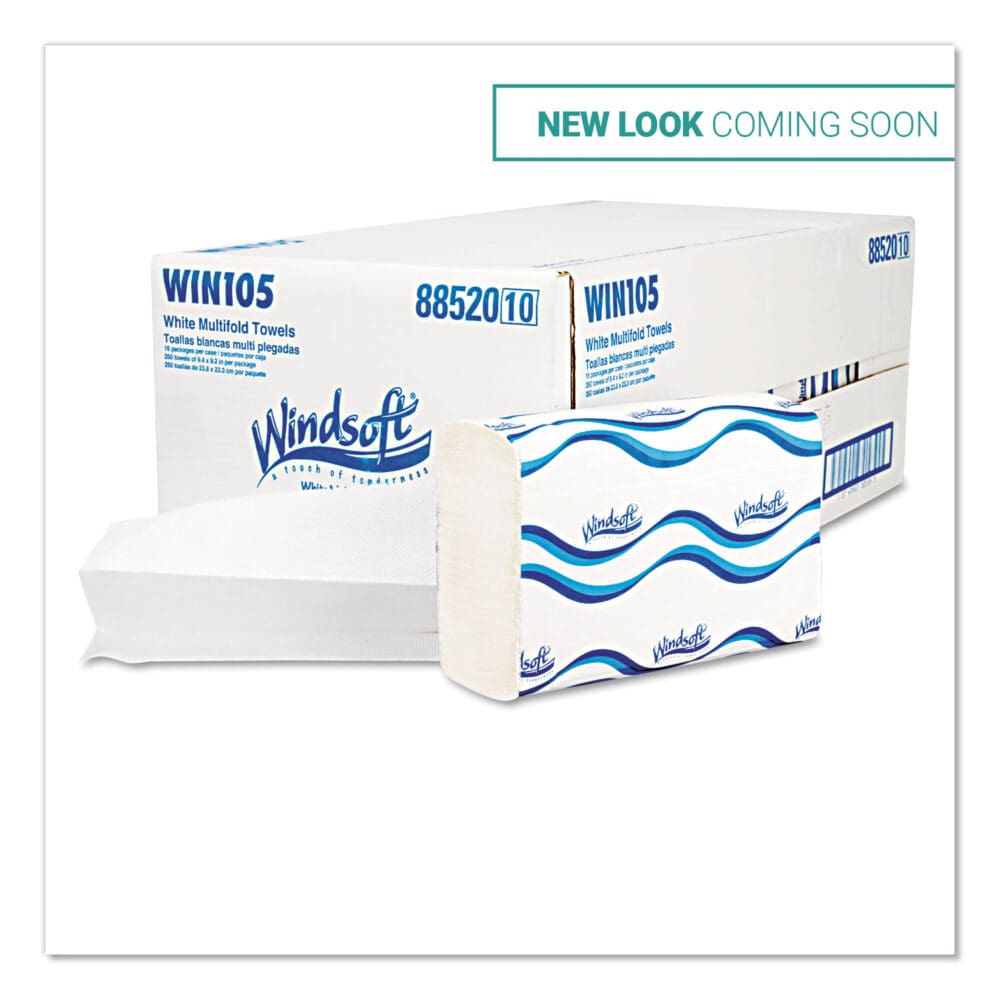 Multifold Paper Towels, 1-Ply, White, 9.25 x 9.5, 250/Pack, 16 Packs/Carton - Image 5
