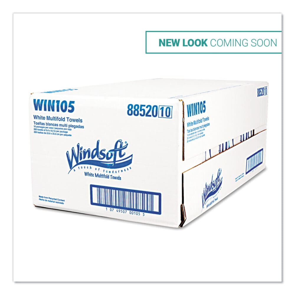 Multifold Paper Towels, 1-Ply, White, 9.25 x 9.5, 250/Pack, 16 Packs/Carton - Image 4