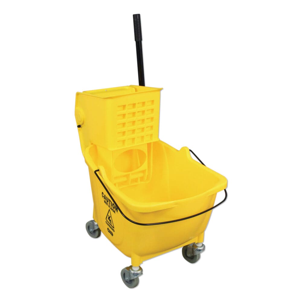 Side-Press Wringer and Plastic Bucket Combo, 12 to 32 oz, Yellow - Image 2