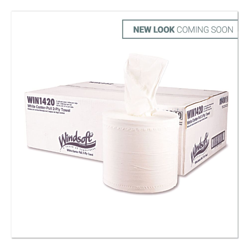 Center-Flow Perforated Paper Towel Roll, 7.3 x 15, White, 6 Rolls/Carton - Image 3