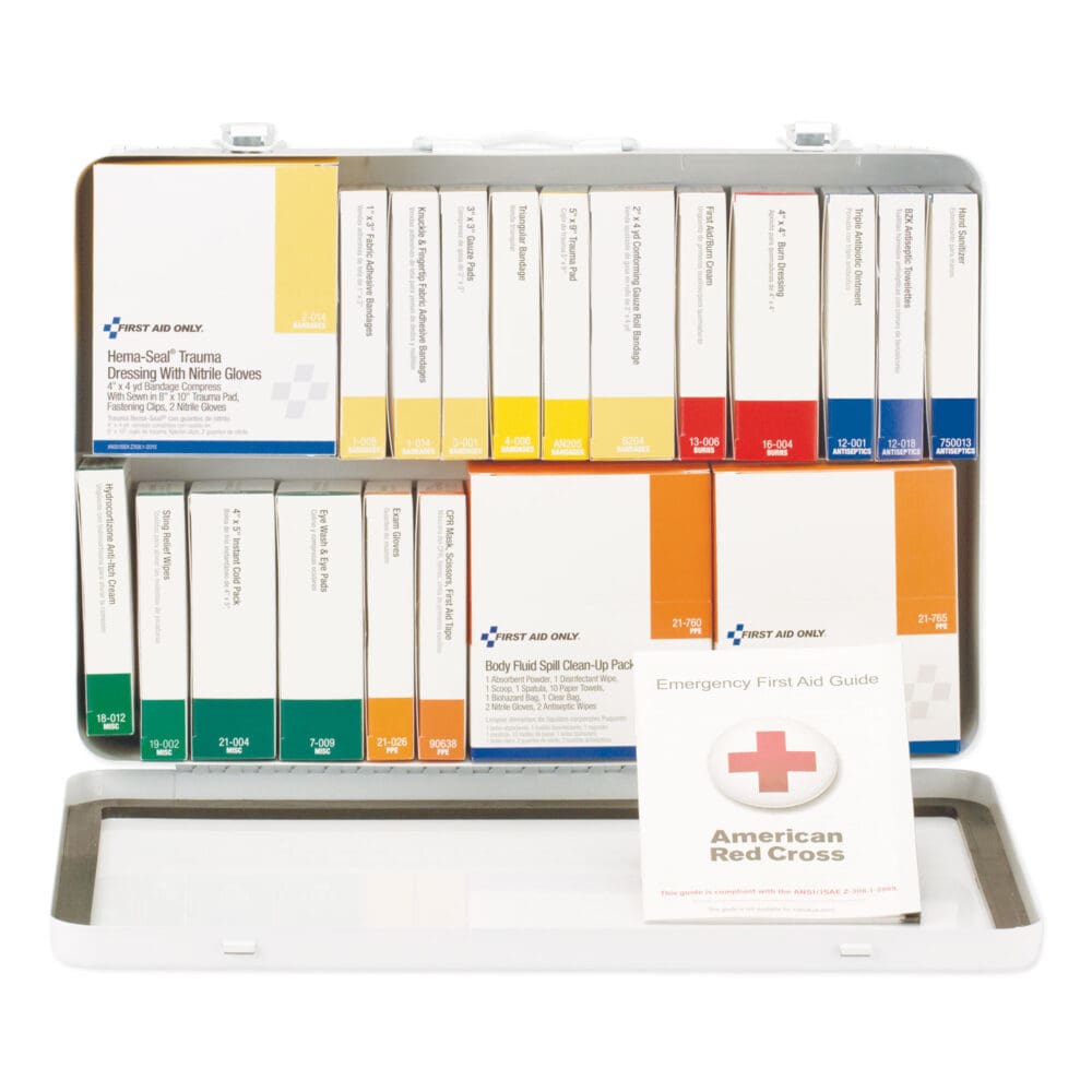 Unitized ANSI Class A Weatherproof First Aid Kit for 75 People, 36 Pieces, Metal Case - Image 2