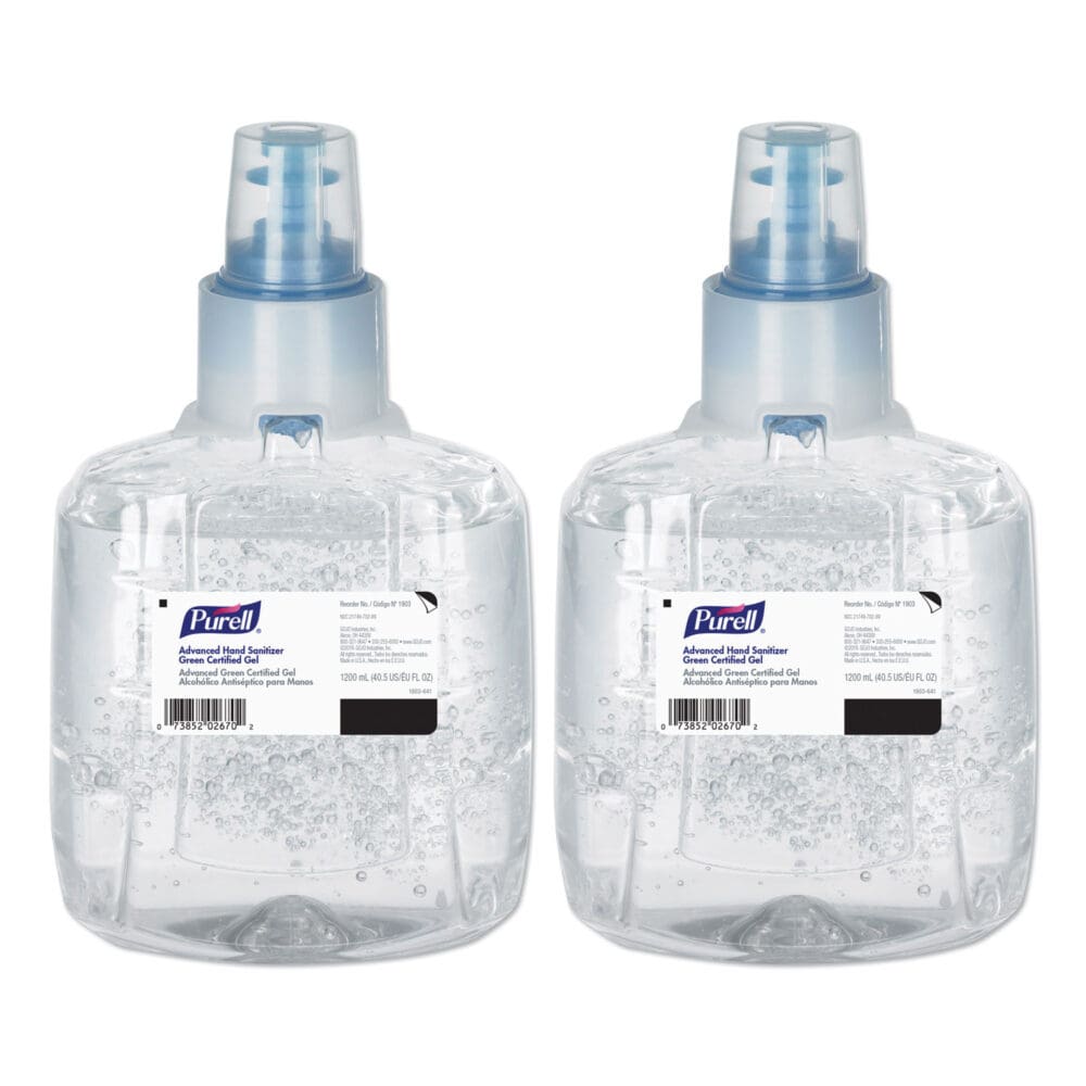 Advanced Hand Sanitizer Green Certified Gel Refill, For LTX-12 Dispensers, 1,200 mL, Fragrance-Free, 2/Carton - Image 11
