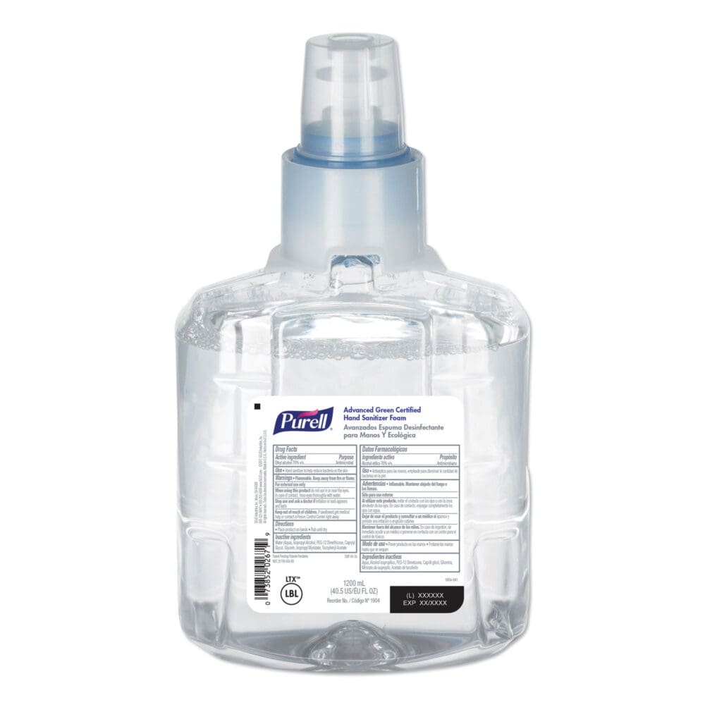 Advanced Hand Sanitizer Green Certified Foam Refill, For LTX-12 Dispensers, 1,200 mL, Fragrance-Free - Image 11