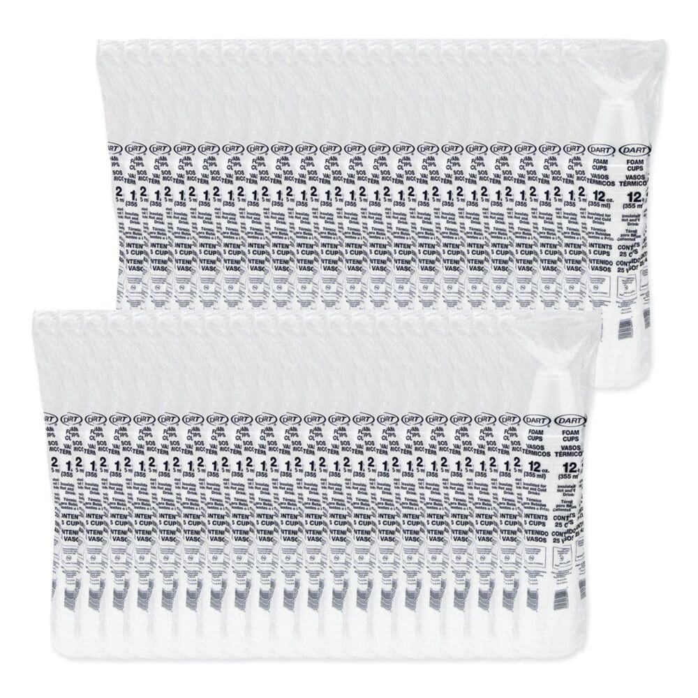 Foam Drink Cups, 12 oz, Squat, White, 1,000/Carton - Image 11